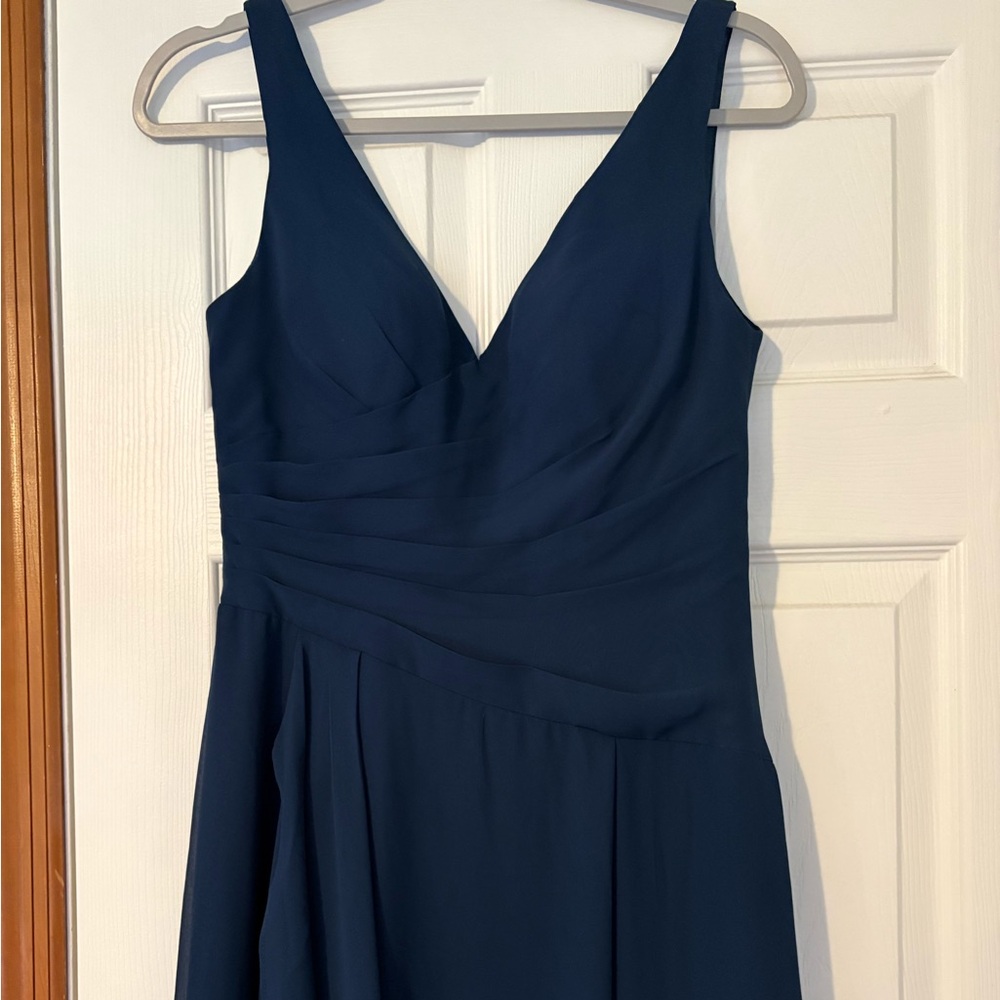 Azazie Strapless Deep Blue Dress